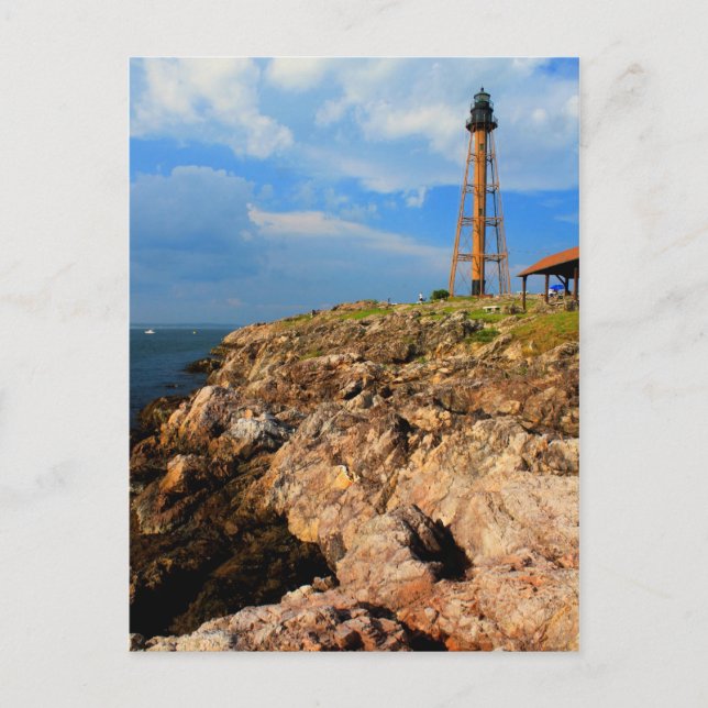 Marblehead Lighthouse and Ocean Bluffs Postkarte (Vorderseite)