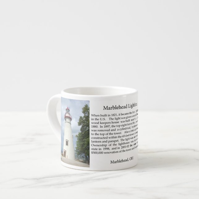 Marblehead Lighthouse Geschichte Espresso Tasse (Vorderseite Links)