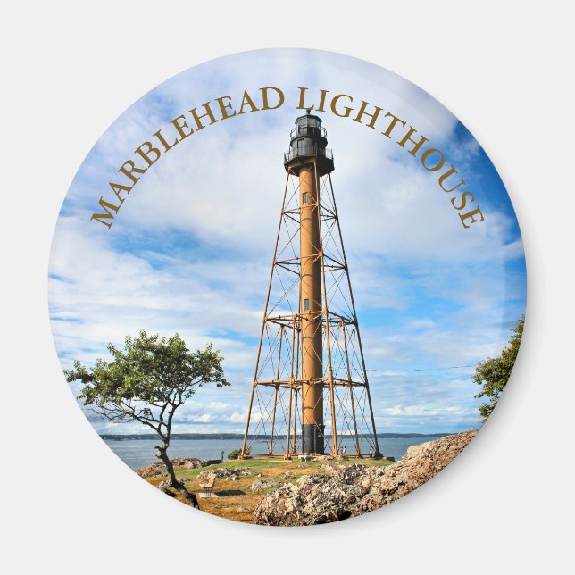 Marblehead Lighthouse, Massachusetts Round Magnet (Vorne)