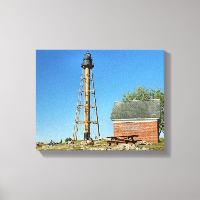 Marblehead Lighthouse Massachusetts Wrapped Canvas Leinwanddruck (Vorderseite)