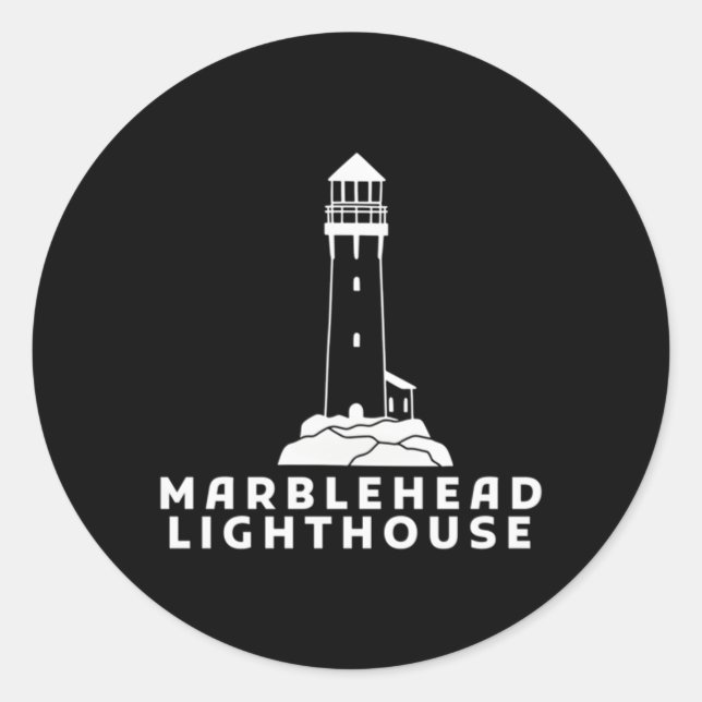 Marblehead Lighthouse Runder Aufkleber (Vorderseite)
