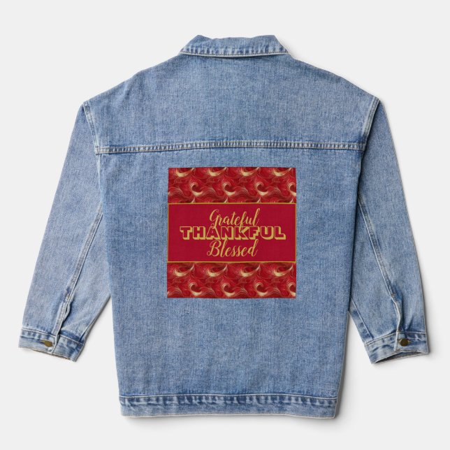 Marbleisé "Grateful, Thankful, Blessé" Or Rouge (Verso)