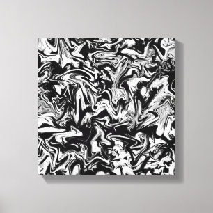Marbleized Black and White Modern Abstrakt Artwork Leinwanddruck