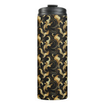 Marbleized Gold und Black Thermal Tumbler