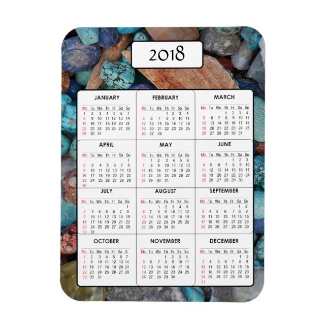 Marbles and Stones 2018 Calendar Magnet (Vertikal)