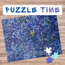 Marbling Art Februar tiefe blaue Rose - schwierig
