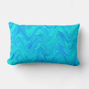 Marbling Blue Green Pattern Lendenkissen
