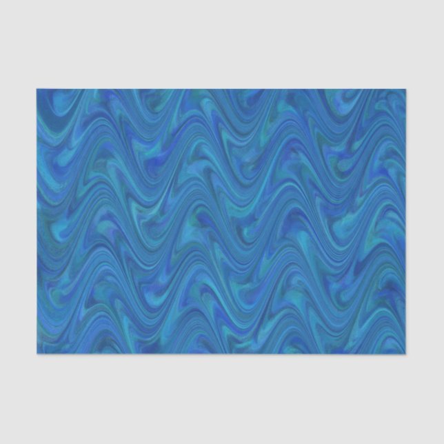Marbling Blue Green Pattern Seidenpapier (Vorderseite)