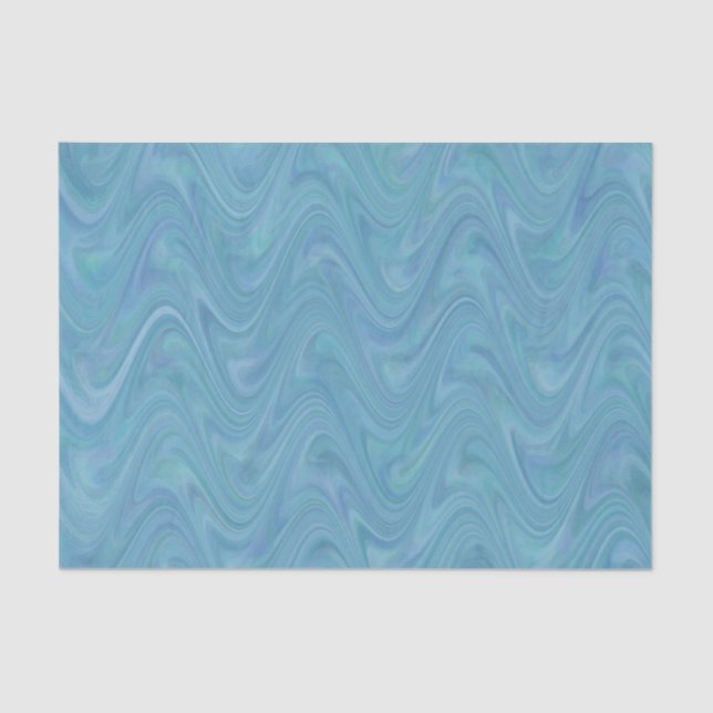 Marbling Blue Green Pattern Seidenpapier (Vorderseite)