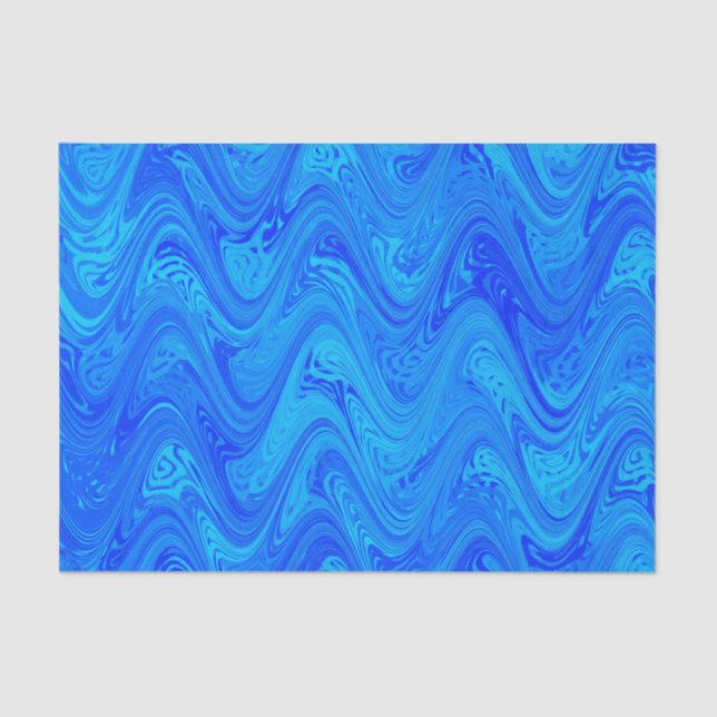 Marbling Blue Muster Seidenpapier (Vorderseite)