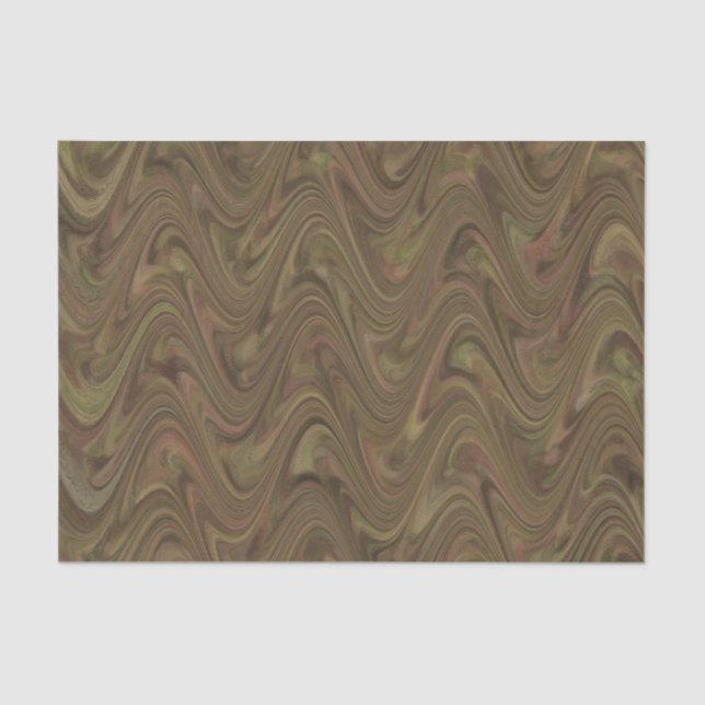 Marbling Brown Green Pattern Seidenpapier (Vorderseite)