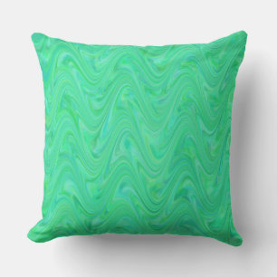 Marbling Green Blue Pattern Kissen