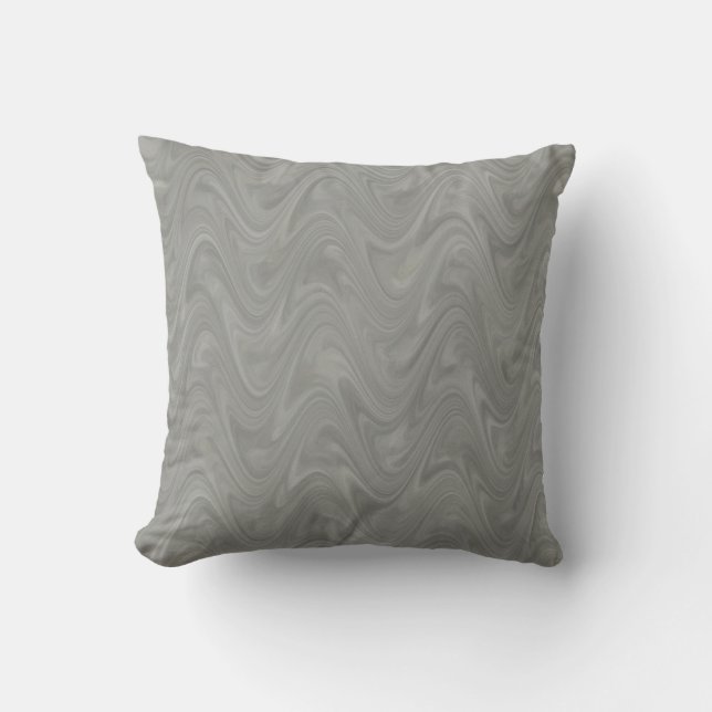 Marbling Grey Green Pattern Kissen (Vorderseite)