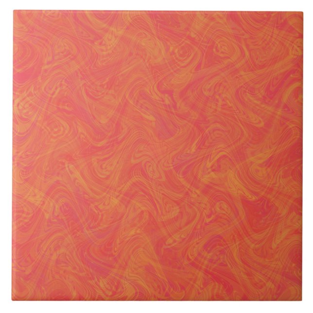Marbling Orange Pattern Fliese (Vorderseite)