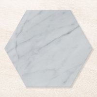 Marbon Stone White Hexagon Paper Untersetzer
