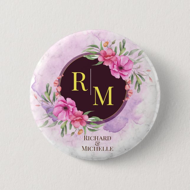 Marbor für den Anfangsbuchstaben des Wreath Floral Button (Vorderseite)