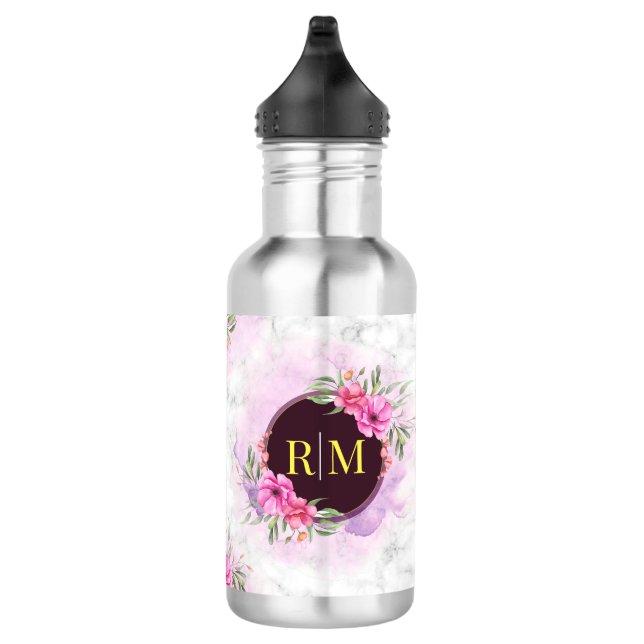 Marbor für den Anfangsbuchstaben des Wreath Floral Edelstahlflasche (Rechts)