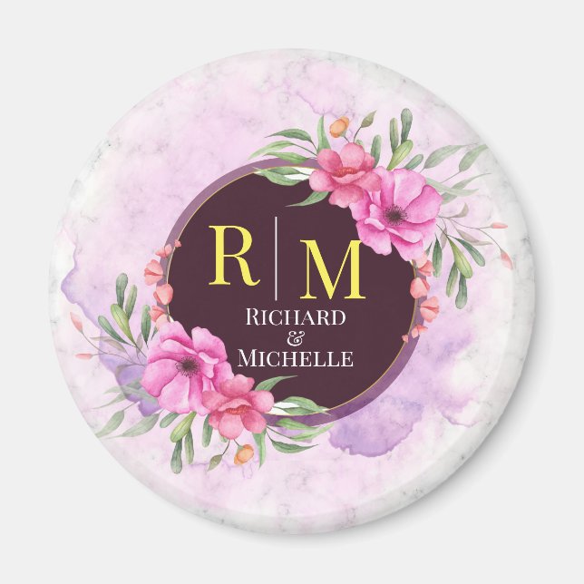 Marbor für den Anfangsbuchstaben des Wreath Floral Magnet (Vorne)