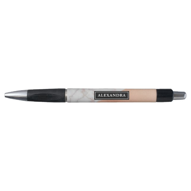Marbre avec le stylo personnalisé par or rose de (Devant)
