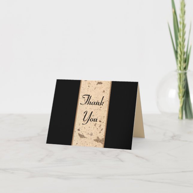 Marbre beige Merci Carte de note (Devant)