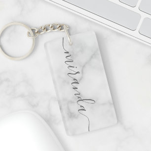 Marbre blanc de nom personnalisé de script modern
