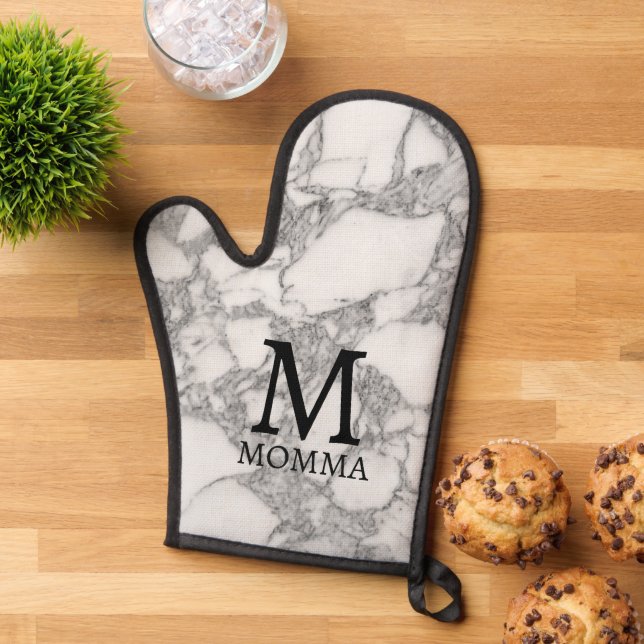 Marbre blanc en pierre monogramme personnalisé mit (De haut en bas)