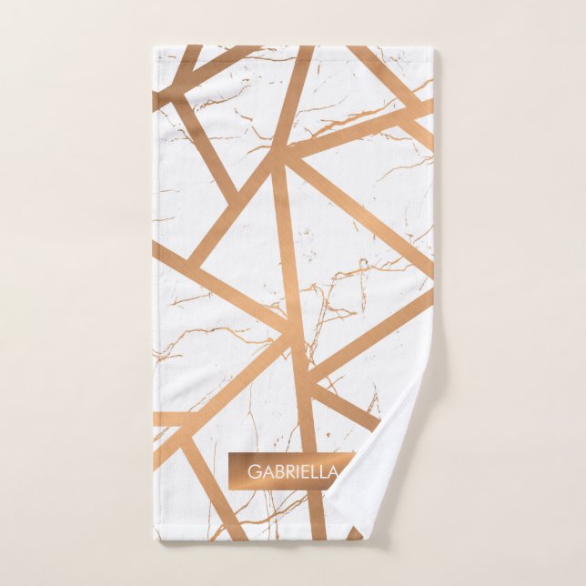 Marbre blanc et doré (Serviette à main)