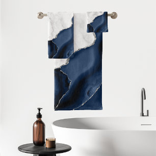 Marbre blanc Marine Blue Agate Parties scintillant