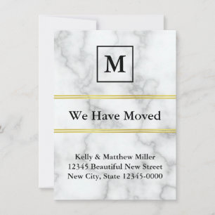 Marbre blanc monogramme Look Moving Faire-part