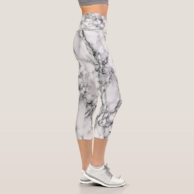 Marbre blanc Pierre Capri Leggings Design moderne (Droite)