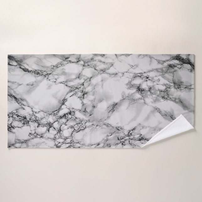 Marbre blanc Stone tendance - (Serviette de bain)