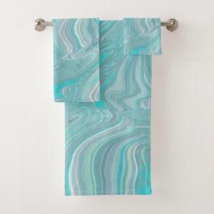 Marbre blanc turquoise Art Abstrait
