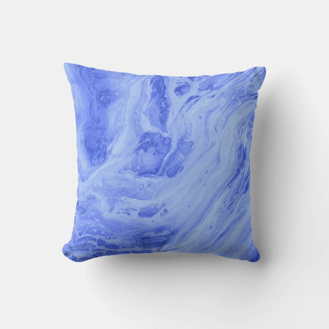 Marbre bleu Coussin d'art Abstrait (Recto)