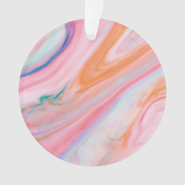 marbre couleur crème Acrylique Cercle Ornamen (devant)