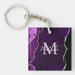Marbre d'agate violet et argent