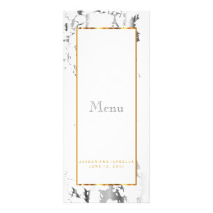 Marbre d'argent, or et blanc - Menu