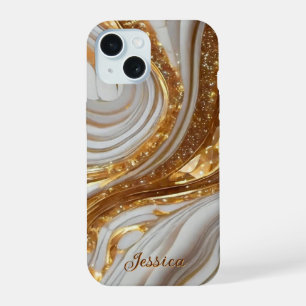 Marbre de Luxe Mère de Perle Veines d'Or Monogramm