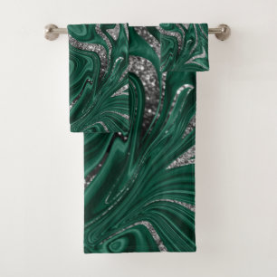 Marbre de Parties scintillant d'argent noir vert