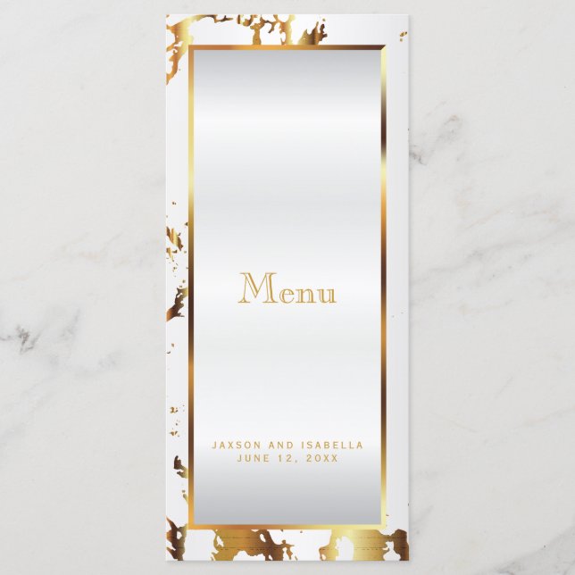 Marbre d'or et Satin blanc - Menu (Devant)