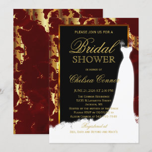 Marbre d'or, Invitation nuptiale noire et rouge