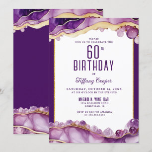 Marbre d'or pourpre 60e Invitation anniversaire