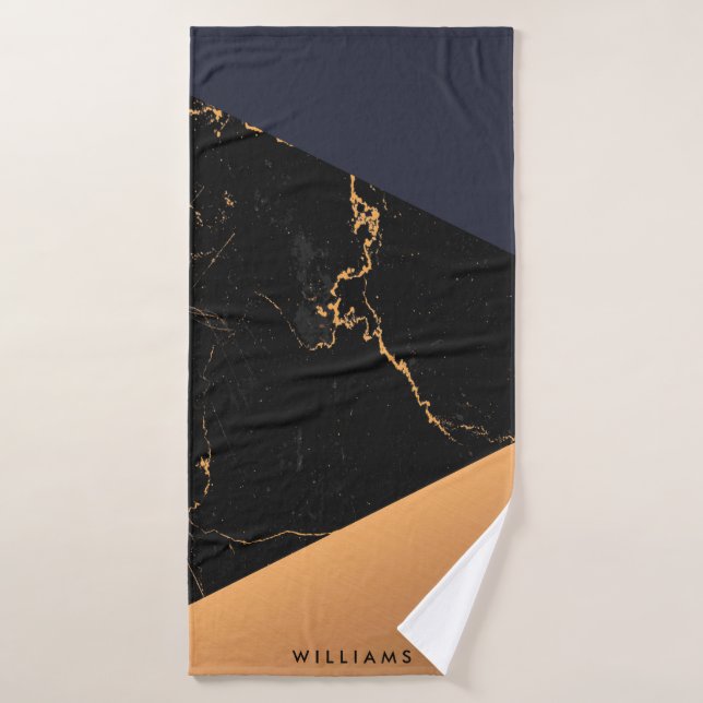 Marbre doré géométrique (Serviette de bain)