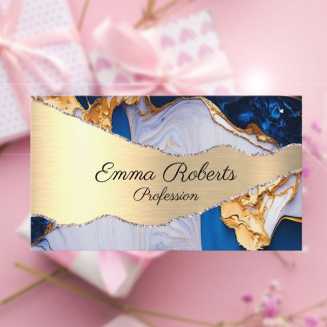 Marbre Elégante Typographie Turquoise Agate carte  (Créateur téléchargé)