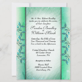 Marbre et Vigne vert Faire-part de mariage