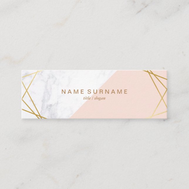 Marbre géométrique Gold Lumière rose Mini Carte de (Devant)