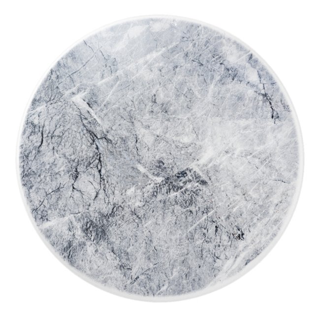 Marbre gris avec poignée de tiroir blanche, poigné (Devant)
