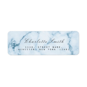 Marbre gris bleu aquatique Étiquettes d'adresse de