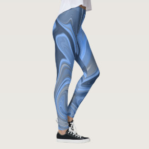 Marbre Liquide Blue Navy Leggings Motifs