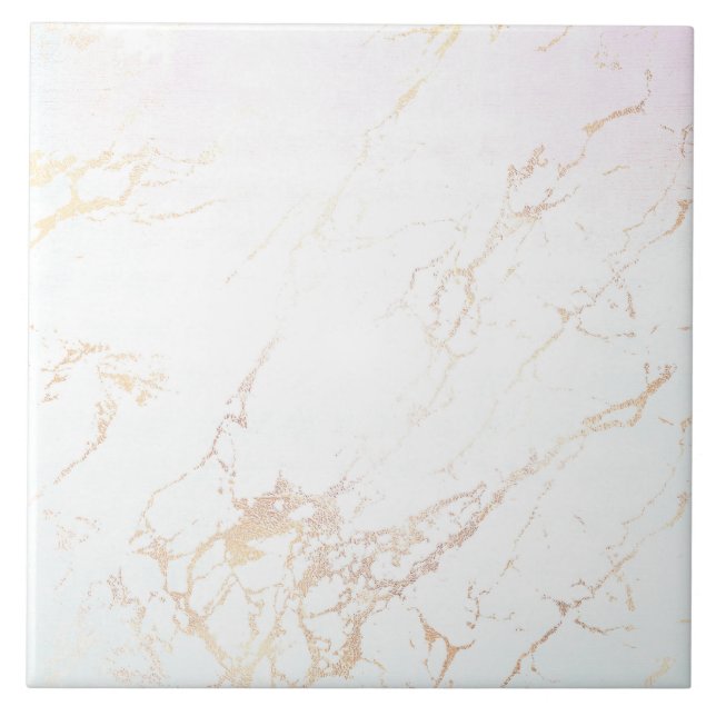 Marbre look Rose Gold White Carreaux (Devant)
