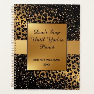 Marbre Motivationnel léopard motif brun noir